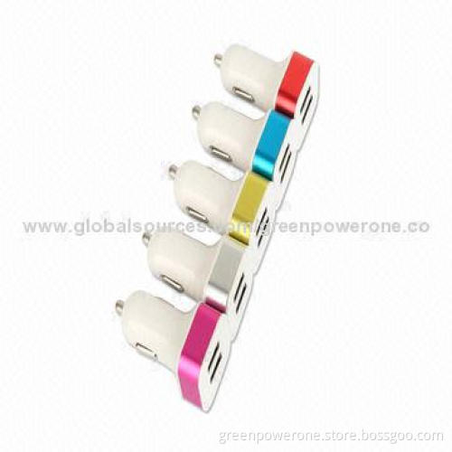 Car Charger with Two USB, 5V/2.4A Output